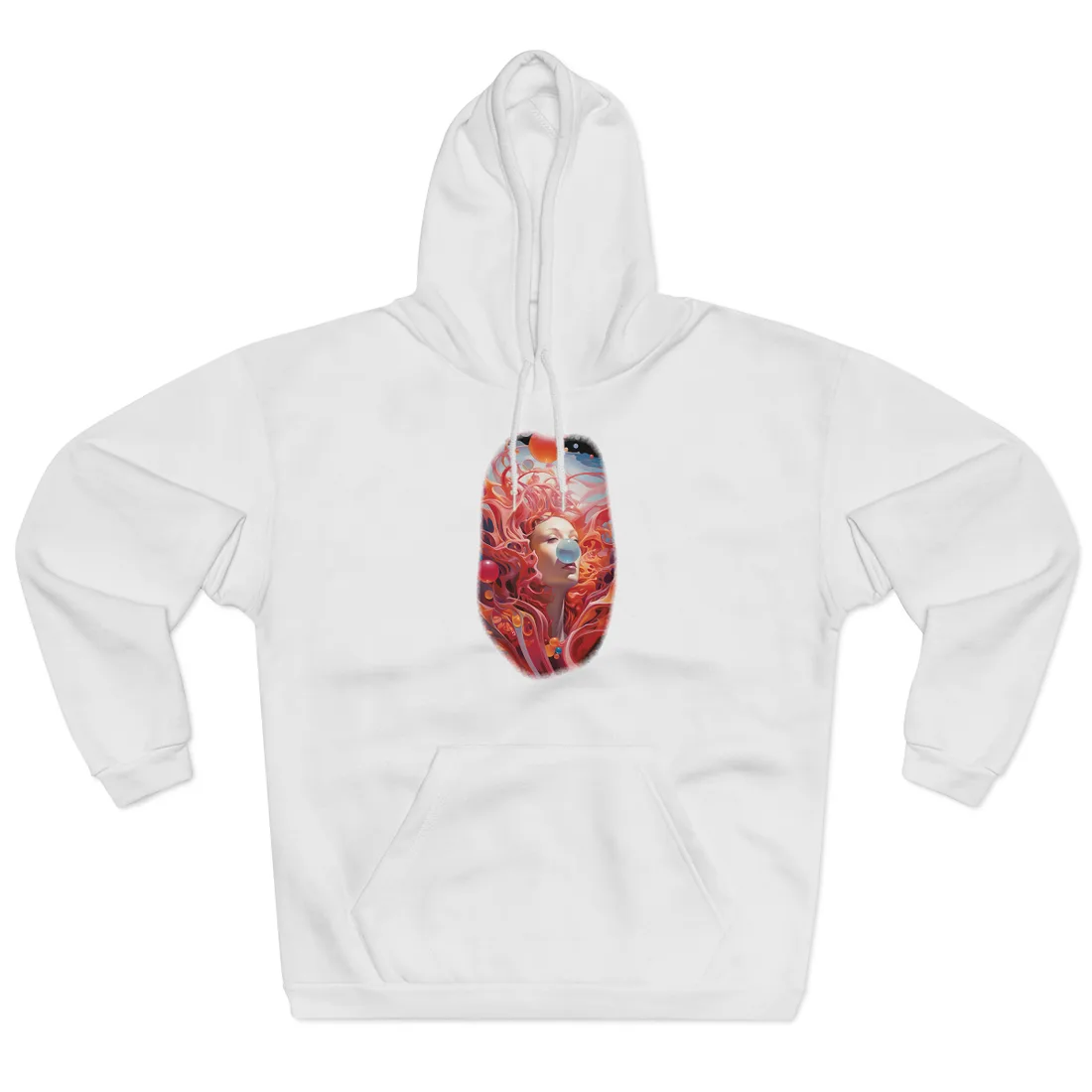 Celestial Landscape: Peaceful Skies and Waterfront Serenity - Hoodie (White)