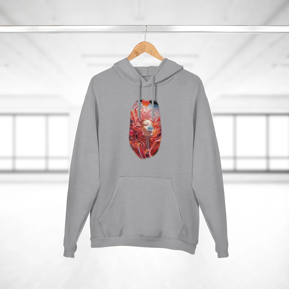 Celestial Landscape: Peaceful Skies and Waterfront Serenity - Hoodie (Heather Grey)