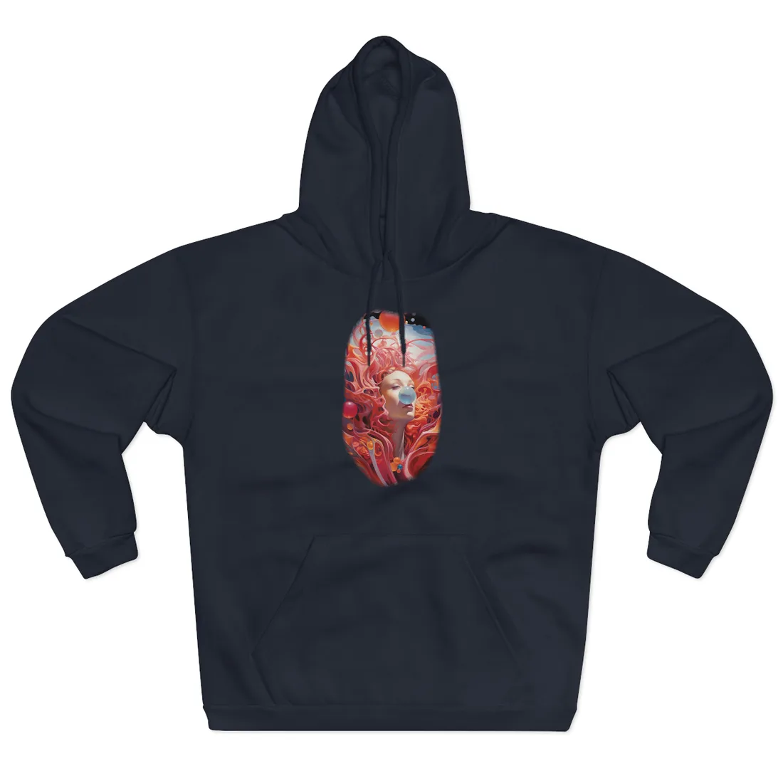 Celestial Landscape: Peaceful Skies and Waterfront Serenity - Hoodie (Navy)