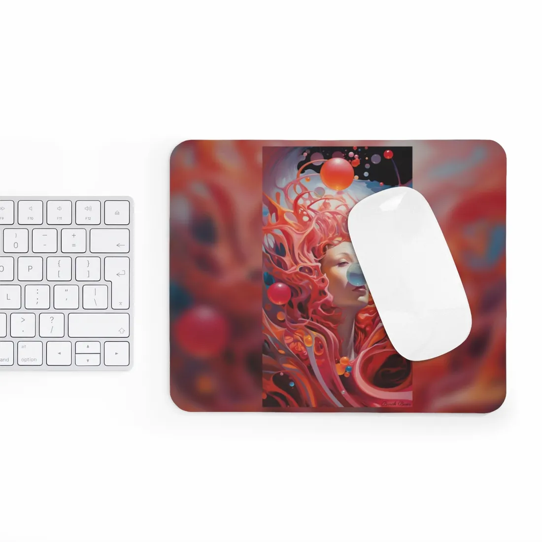 Celestial Landscape: Peaceful Skies and Waterfront Serenity - Mouse Pad