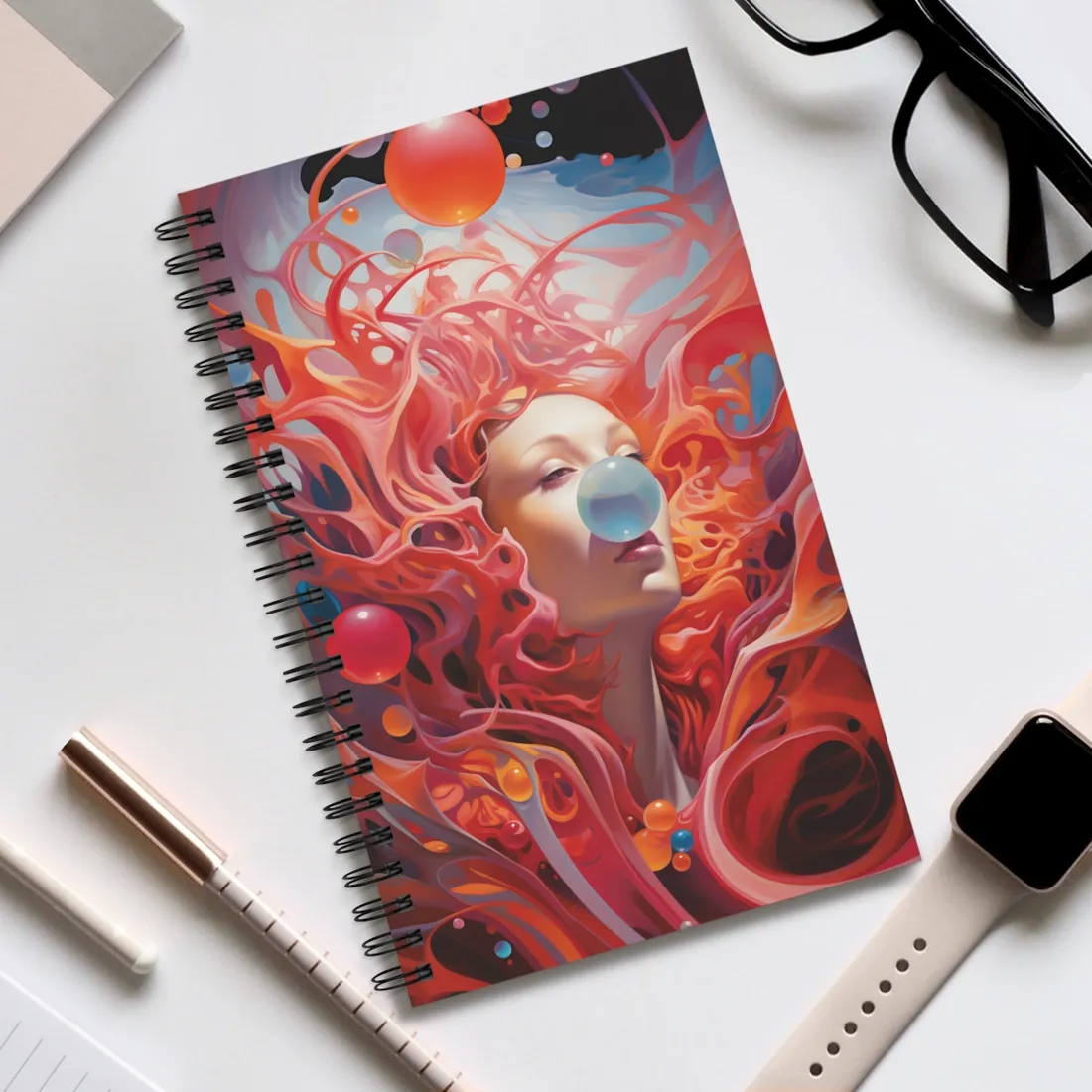 Celestial Landscape: Peaceful Skies and Waterfront Serenity - Spiral Notebook