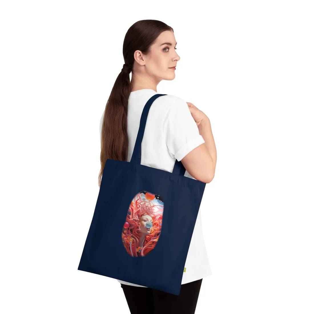 Celestial Landscape: Peaceful Skies and Waterfront Serenity - Tote Bag (French Navy)
