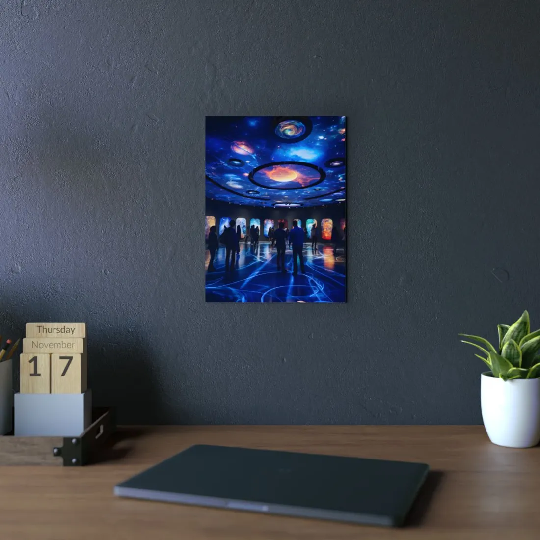 Celestial Starry Night: Planetary - Metal Poster