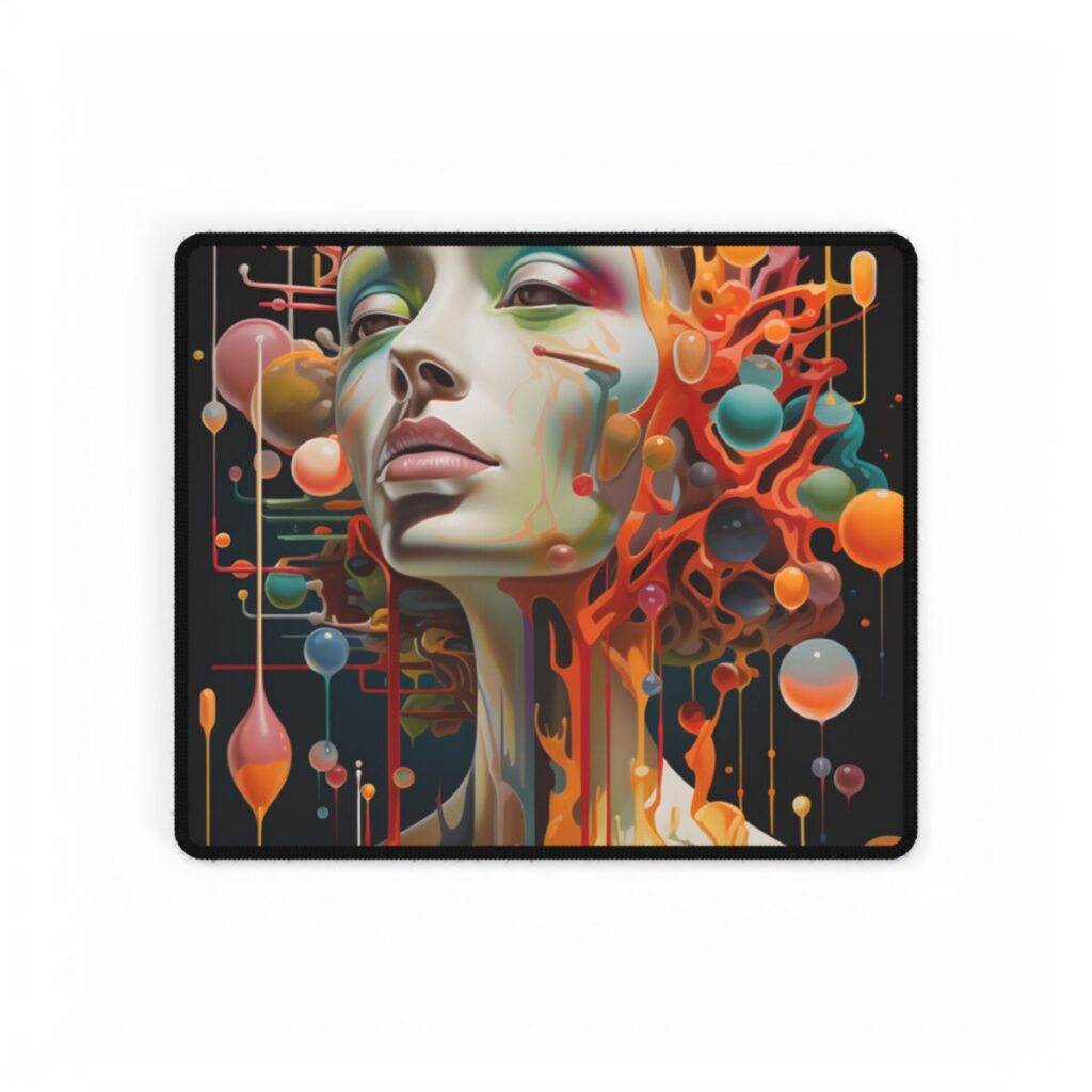 Celestial Wonder: Starry Night Sky with Comet - Desk Mat