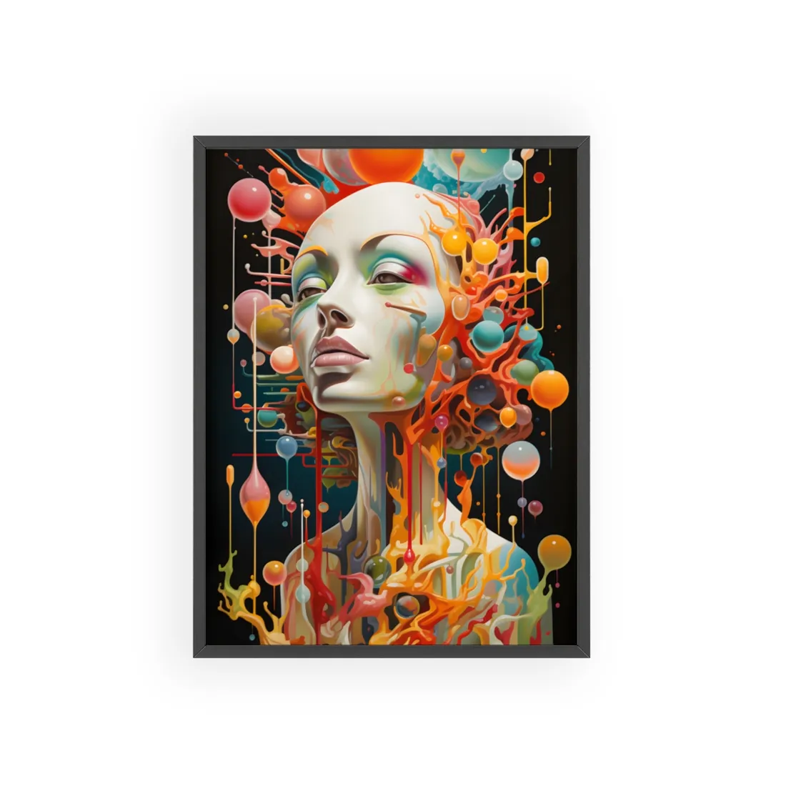 Celestial Wonder: Starry Night Sky with Comet - Framed Poster