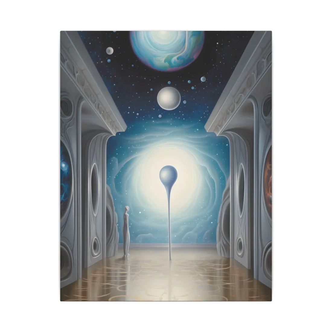 Celestial Wonders: A Cosmic Art Gallery Scene - Canvas