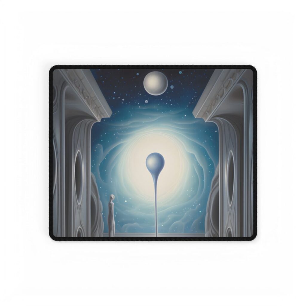 Celestial Wonders: A Cosmic Art Gallery Scene - Desk Mat