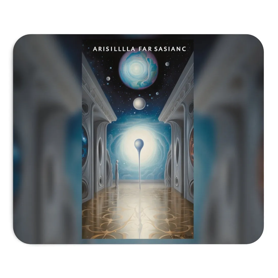 Celestial Wonders: A Cosmic Art Gallery Scene - Mouse Pad