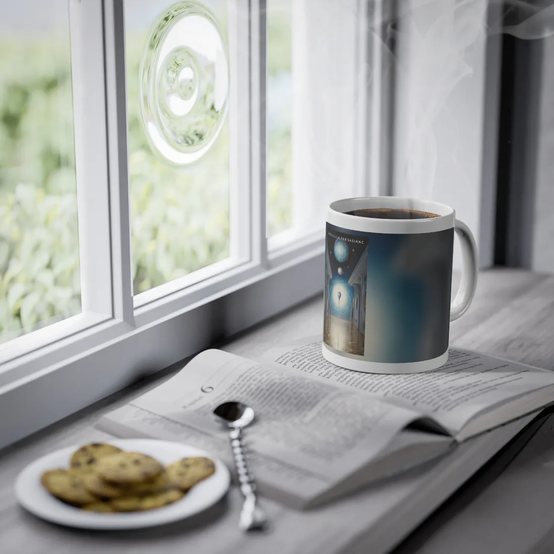 Celestial Wonders: A Cosmic Art Gallery Scene - Mug