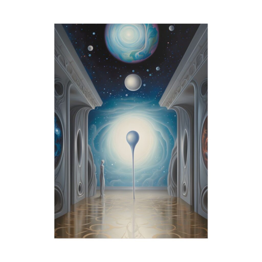 Celestial Wonders: A Cosmic Art Gallery Scene - Poster