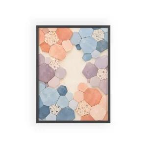 Pastel Hexagon Tiles Framed Poster
