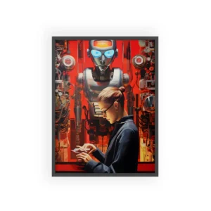 Woman and the Robot Framed Poster
