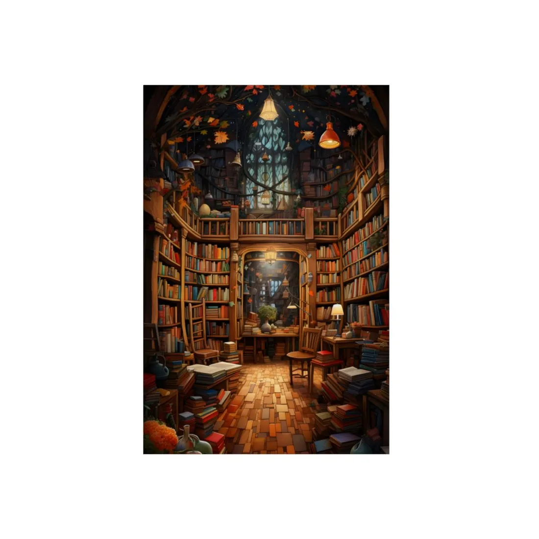 Charming Magical Bookshop: Cozy Book Lover's Paradise - Metal Poster