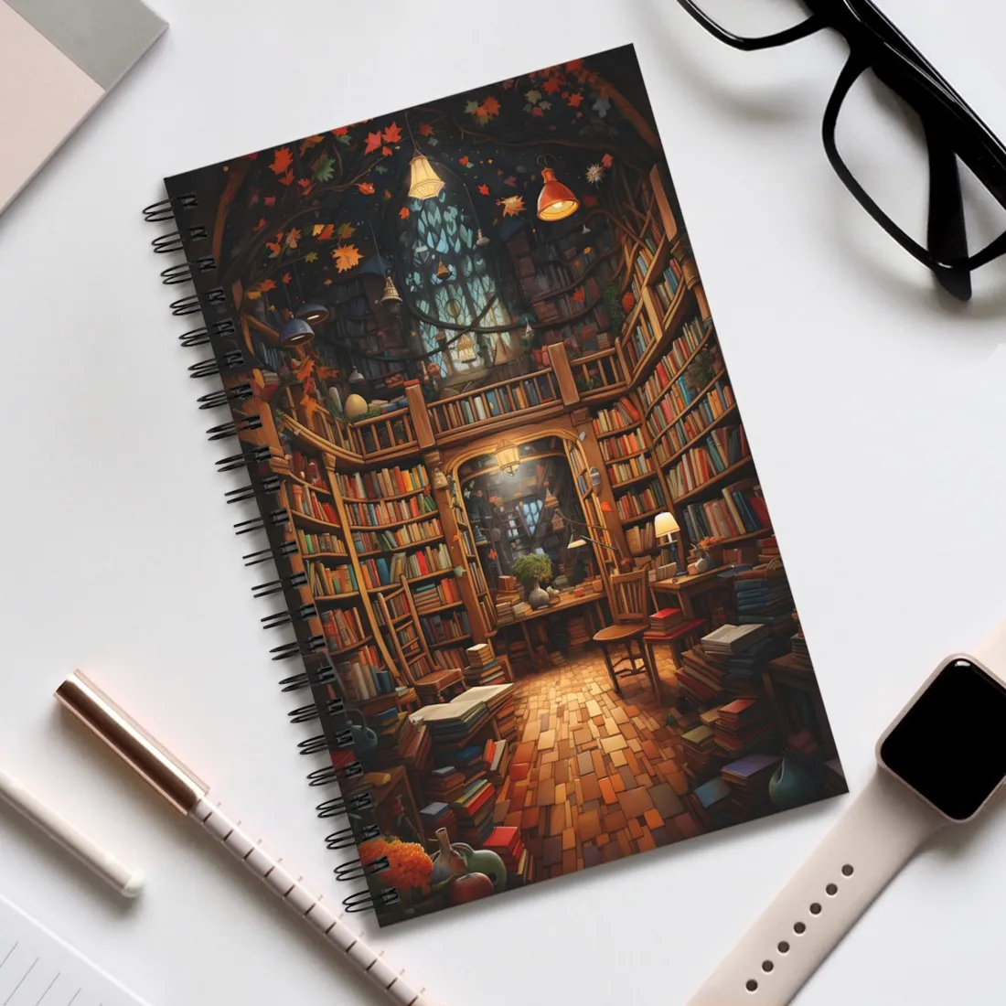 Charming Magical Bookshop: Cozy Book Lover's Paradise - Spiral Notebook
