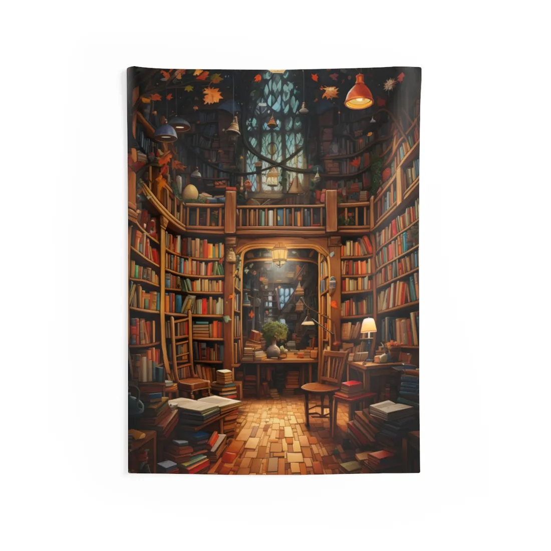 Charming Magical Bookshop: Cozy Book Lover's Paradise - Wall Tapestry