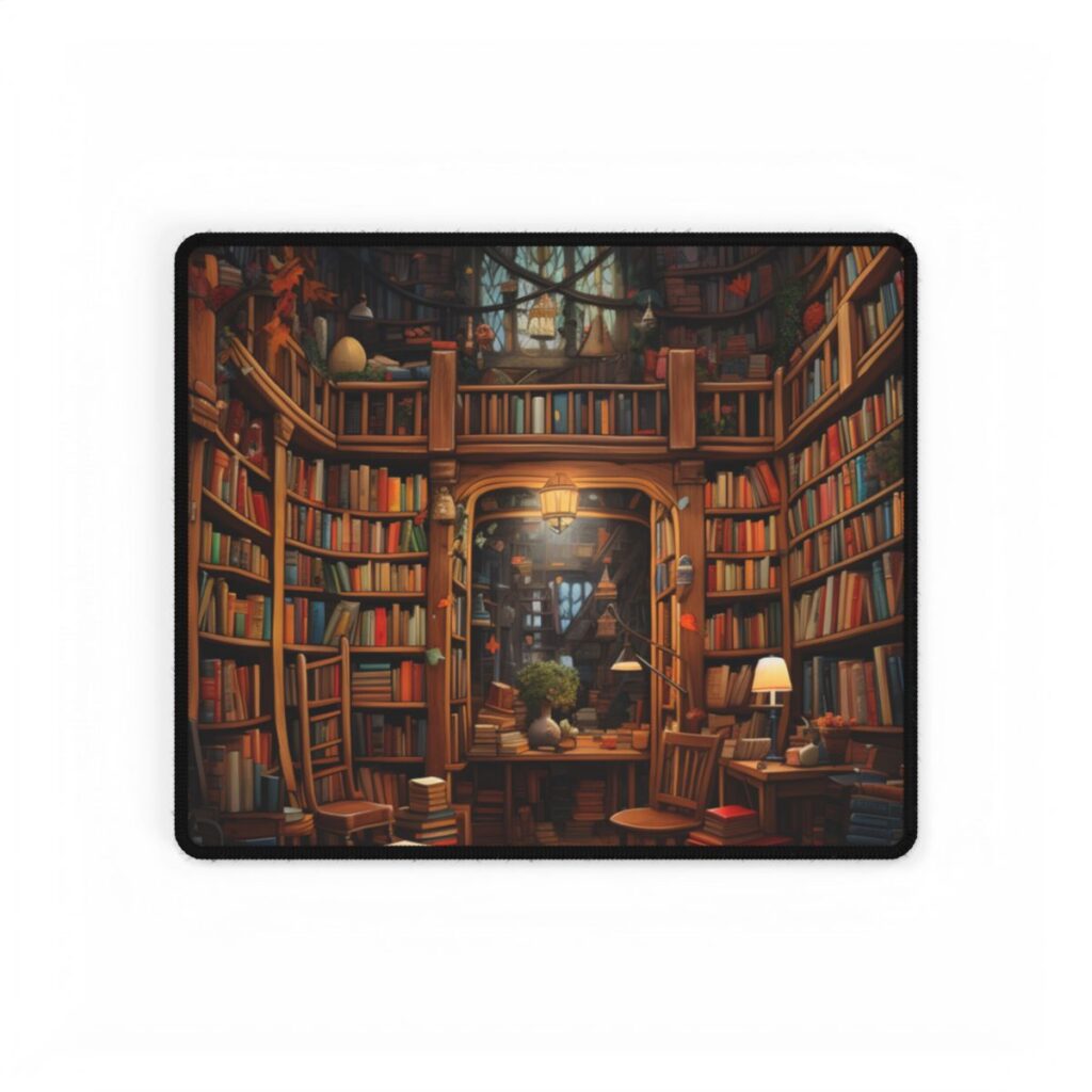 Charming Magical Bookshop: Cozy Book Lover's Paradise - Desk Mat