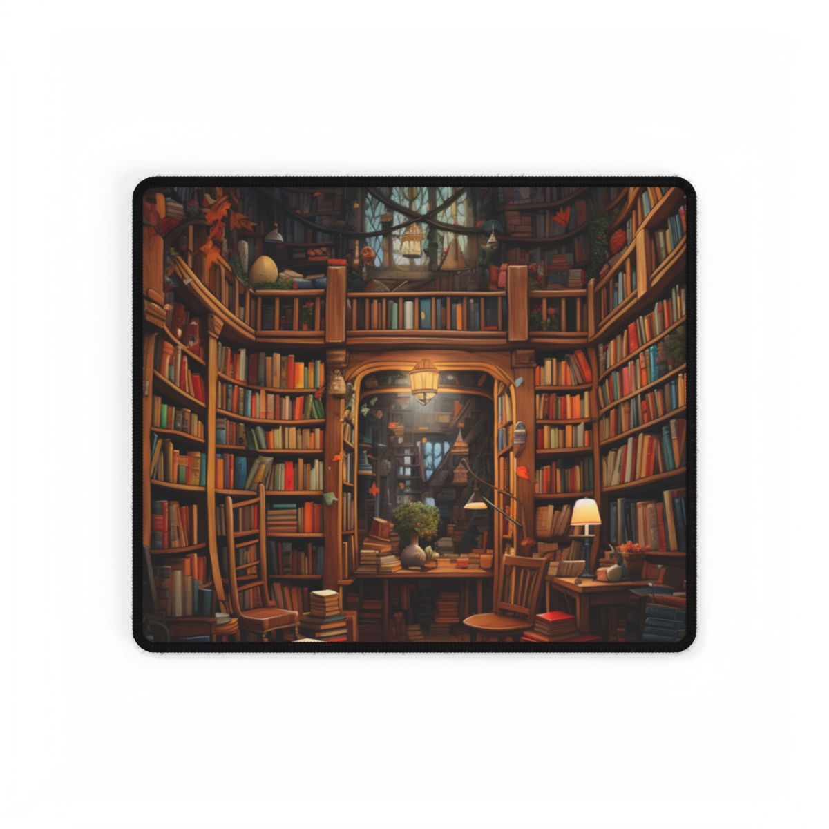 Charming Magical Bookshop: Cozy Book Lover's Paradise - Desk Mat