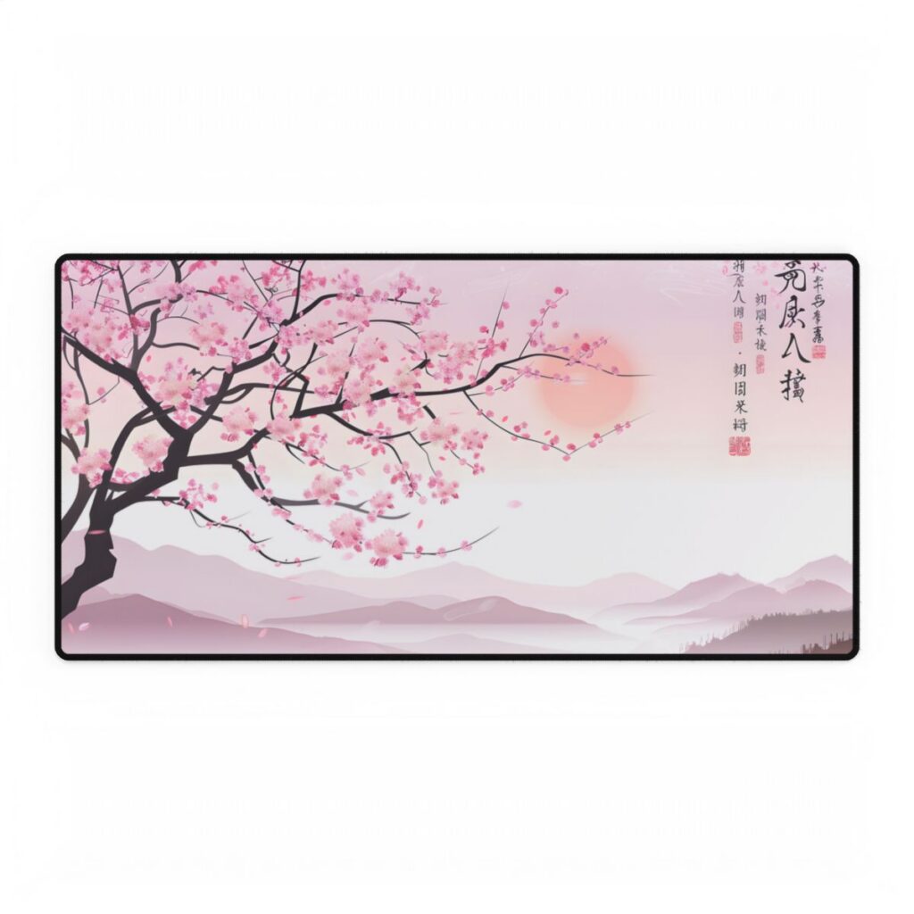 Cherry Blossom Beauty: Japanese Nature Art - Desk Mat