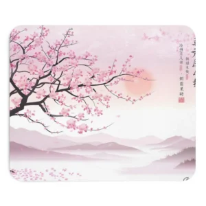 Cherry Blossom Mountain Mist Mouse Pad
