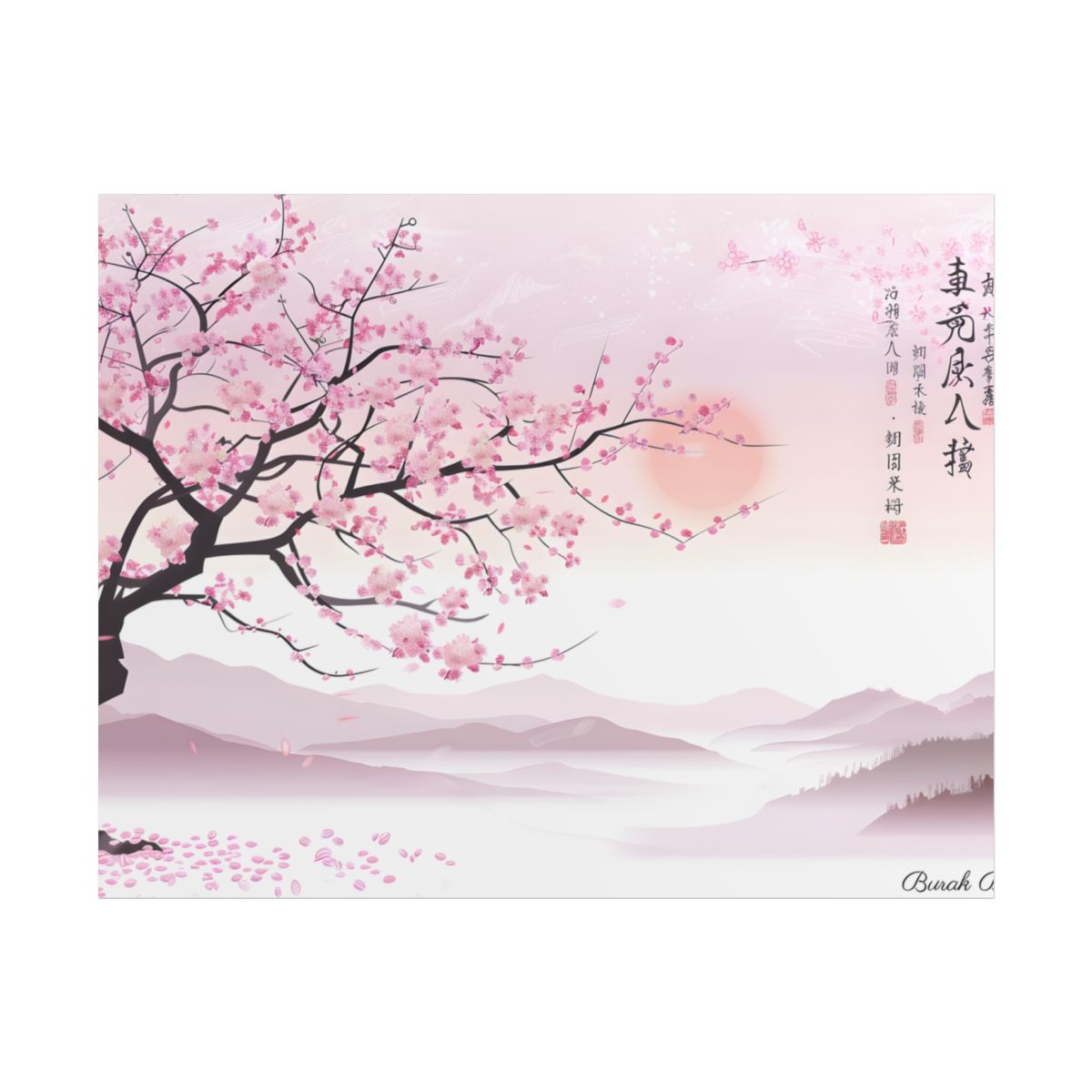Cherry Blossom Beauty: Japanese Nature Art - Poster
