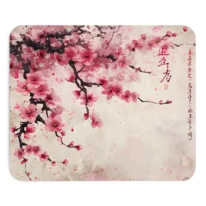 Pink Cherry Blossom Branch Mouse Pad