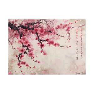 Pink Cherry Blossom Branch Poster