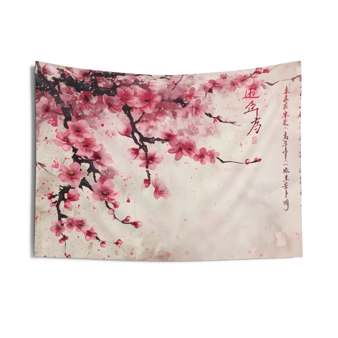 Cherry Blossom Dreams: Japanese Art in Full Bloom - Wall Tapestry
