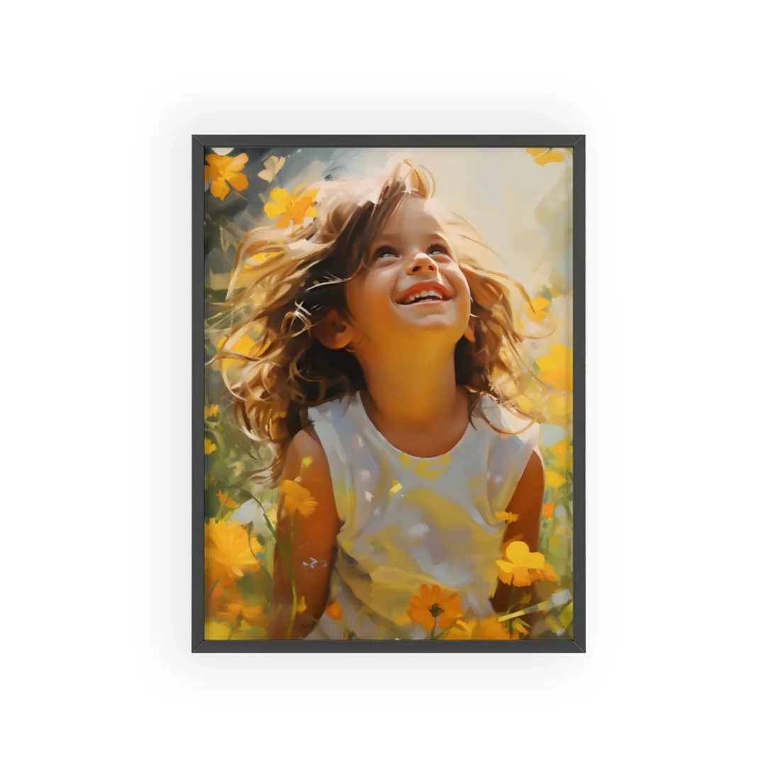 Childhood Innocence Portrait: A Candid Moment - Framed Poster