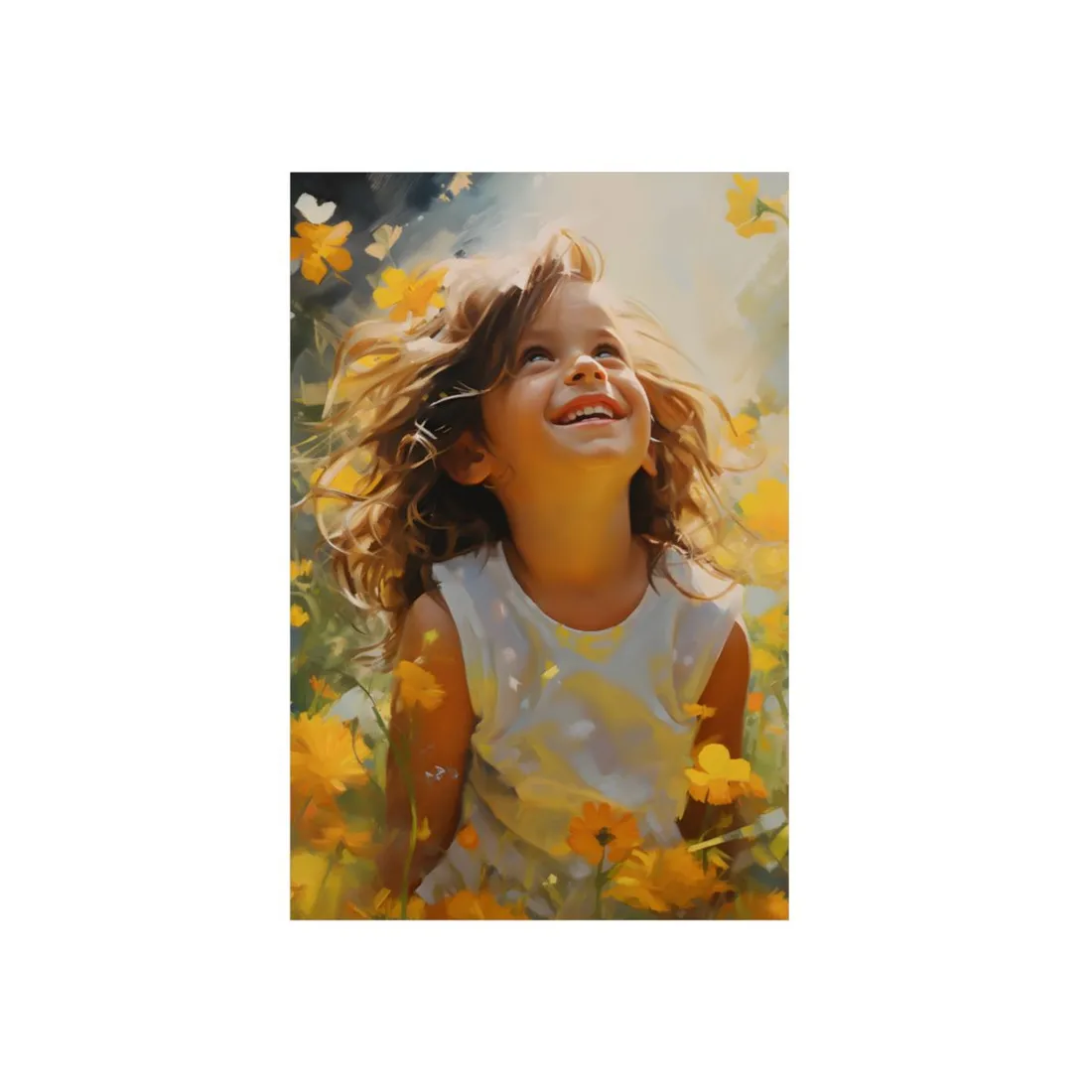 Childhood Innocence Portrait: A Candid Moment - Metal Poster