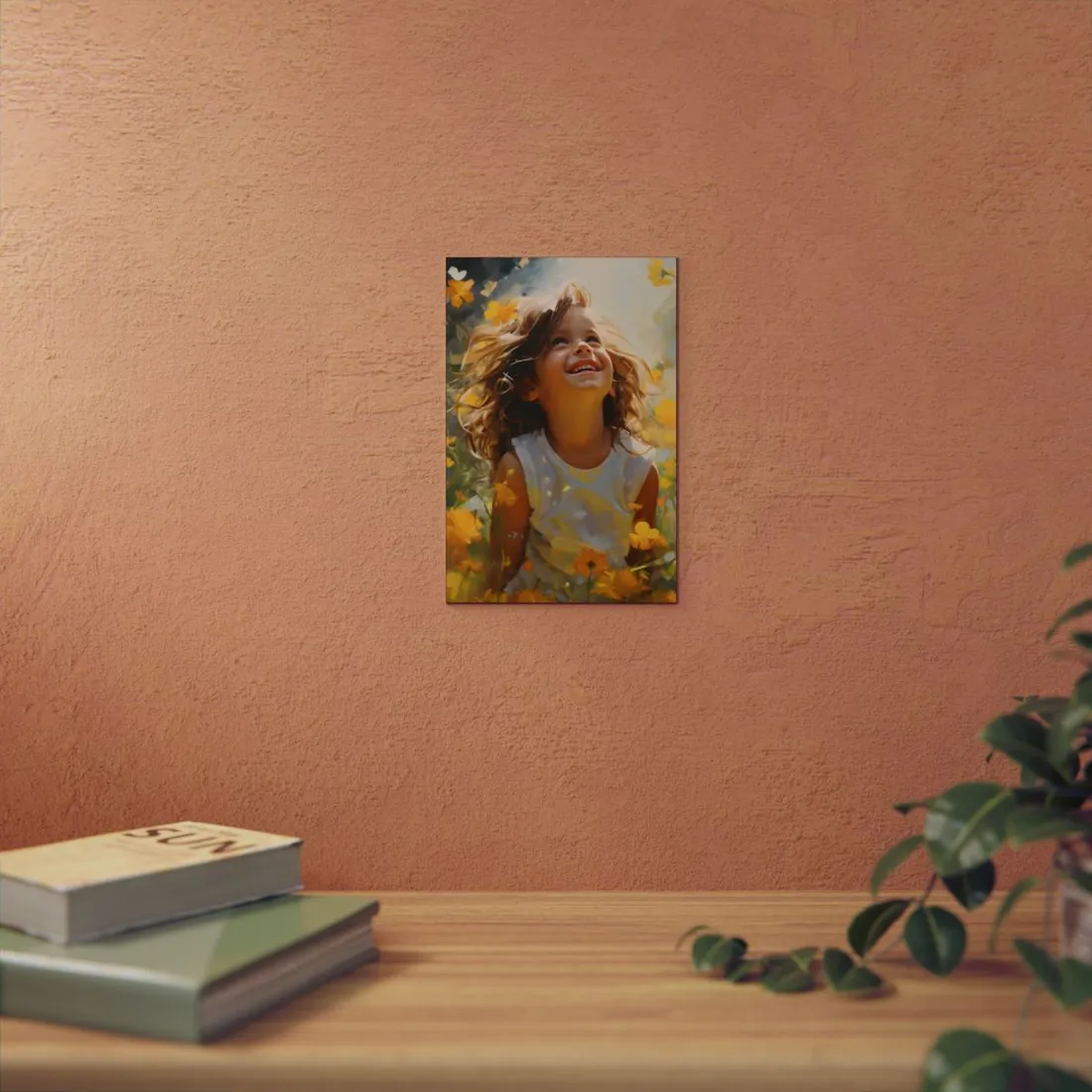 Childhood Innocence Portrait: A Candid Moment - Metal Poster