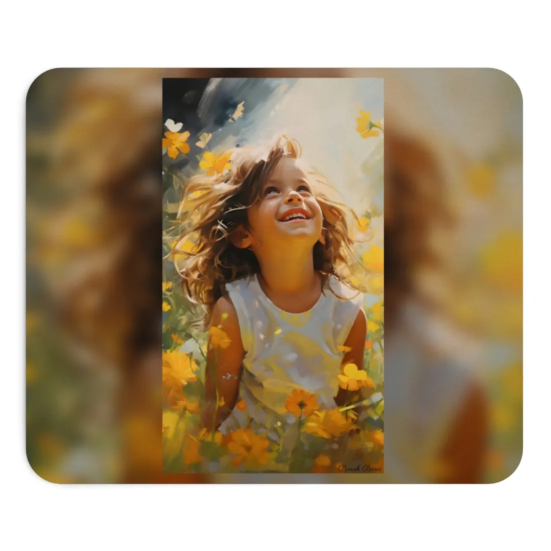 Childhood Innocence Portrait: A Candid Moment - Mouse Pad