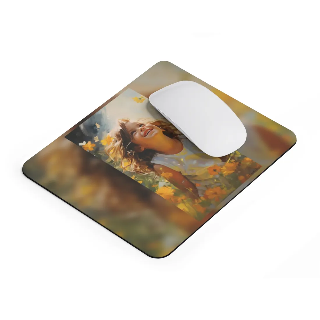 Childhood Innocence Portrait: A Candid Moment - Mouse Pad