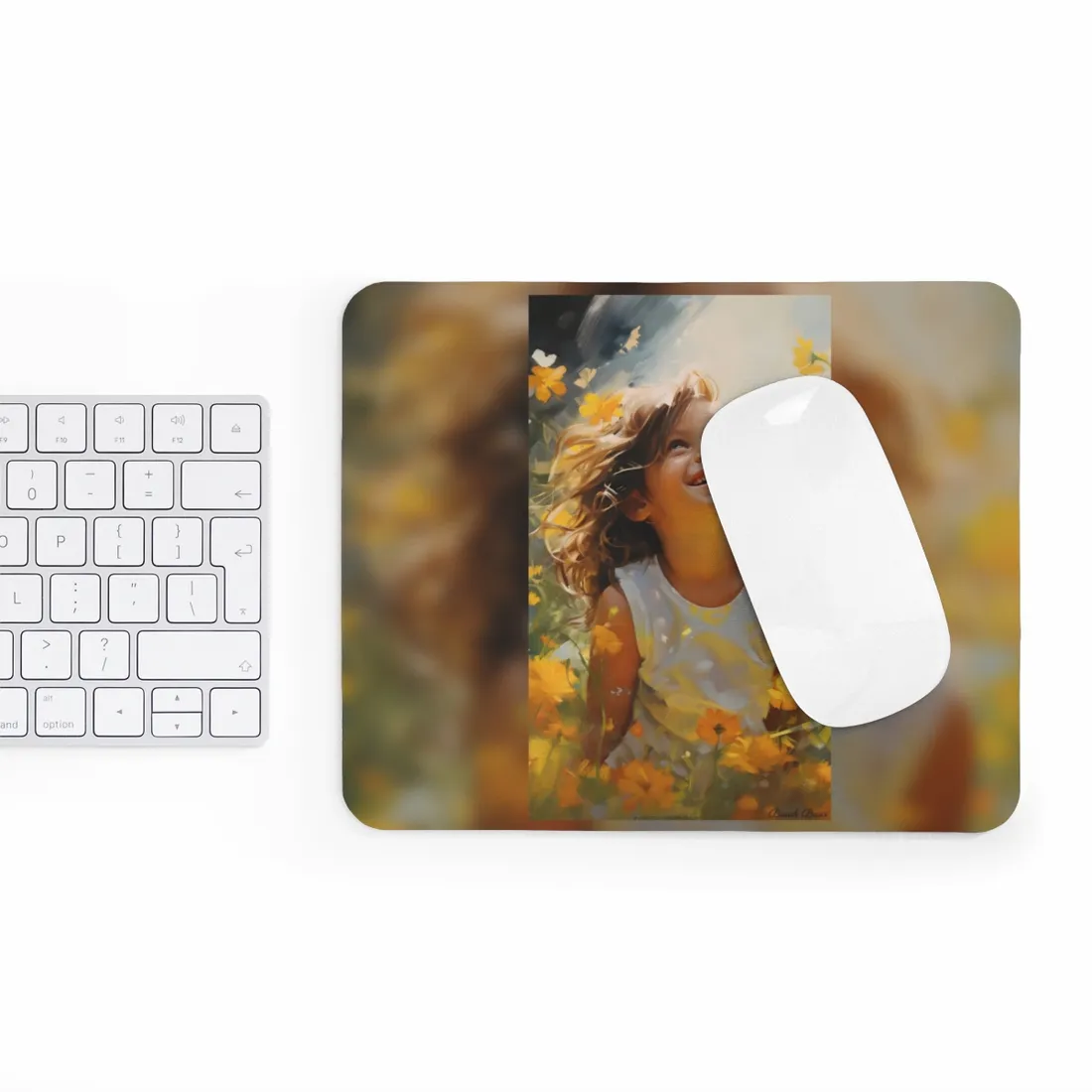Childhood Innocence Portrait: A Candid Moment - Mouse Pad