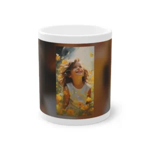 Laughing Girl in Flowers Mug