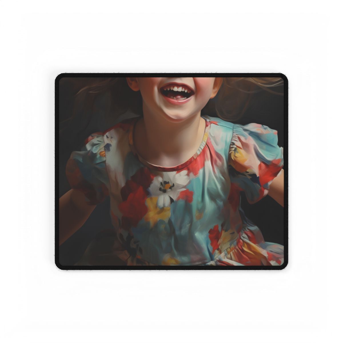 Childhood Innocence Portrait: Intimate Young Boy Artwork - Desk Mat