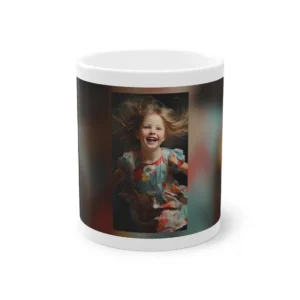 Laughing Girl in Floral Dress Mug