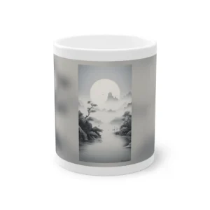 Misty Lake and Full Moon Mug