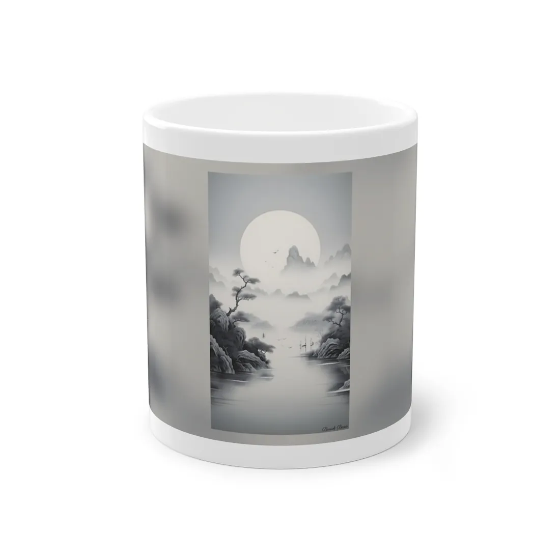 Chinese Ink Mirror Landscape: Serene - Mug
