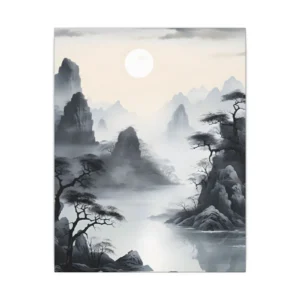 Misty Mountain River Canvas Print