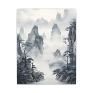 Misty Mountain Landscape Canvas Print