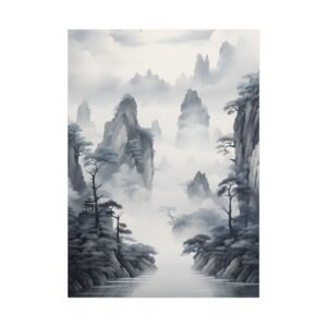Misty Mountain Landscape Poster