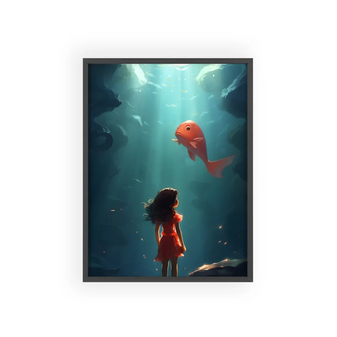 City Life on a Clamshell: Digital Artwork of Urban Technology - Framed Poster