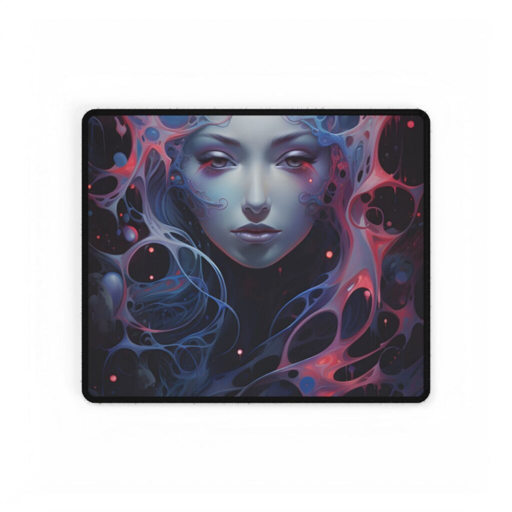 City View Through the Window: Realistic Artwork - Desk Mat