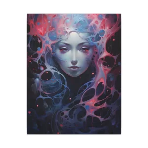 Woman with Swirling Blue Tendrils Canvas Print