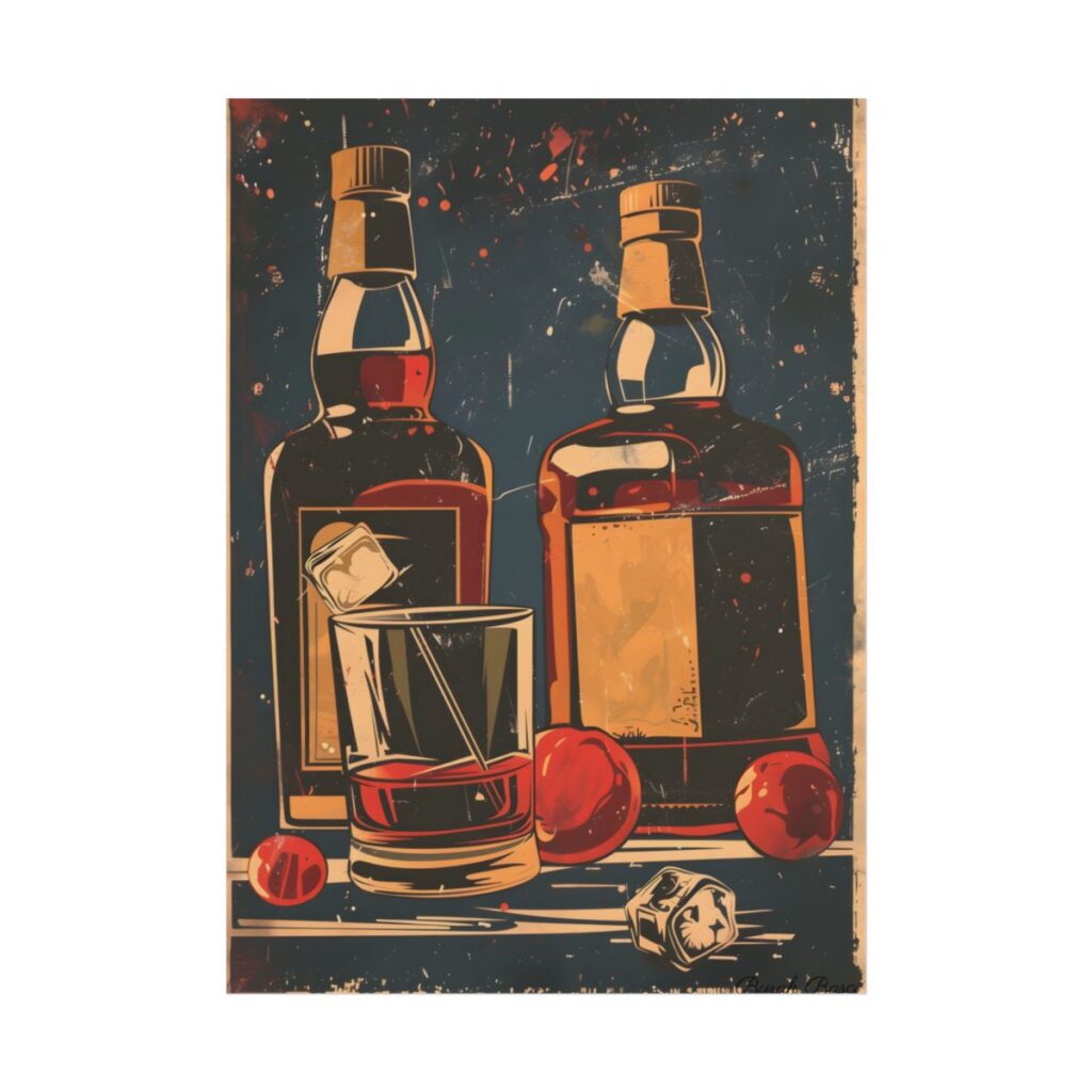 Classic Vintage Cocktail: Old-Fashioned Glass Artwork - Poster