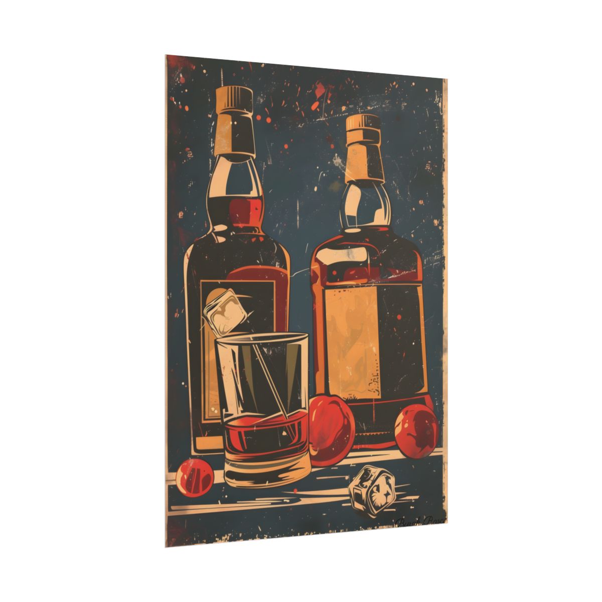 Classic Vintage Cocktail: Old-Fashioned Glass Artwork - Poster