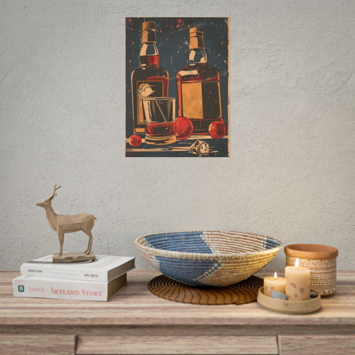 Classic Vintage Cocktail: Old-Fashioned Glass Artwork - Poster
