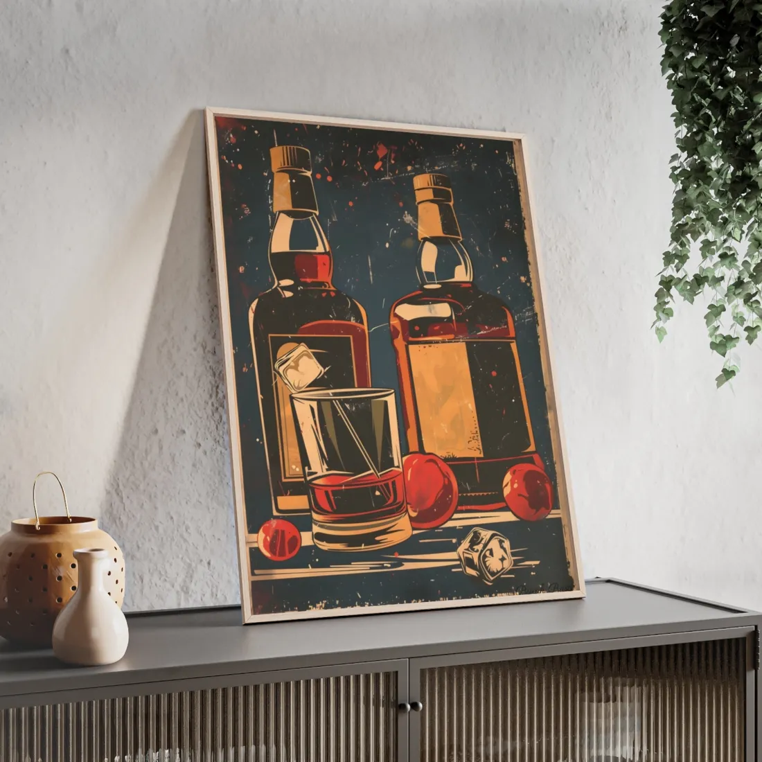 Classic Vintage Cocktail: Old-Fashioned Glass - Framed Poster