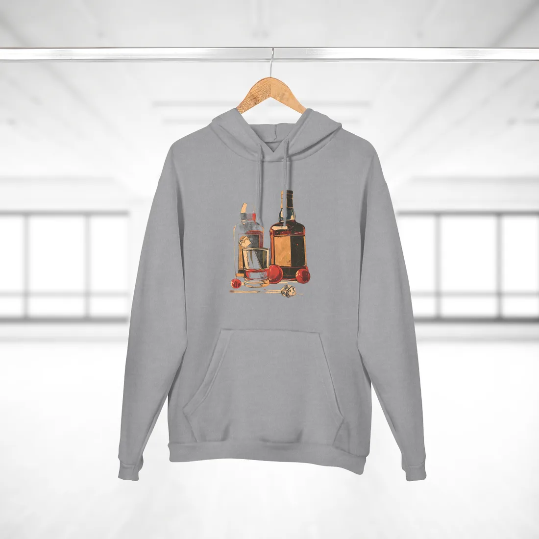 Classic Vintage Cocktail: Old-Fashioned Glass - Hoodie (Heather Grey)