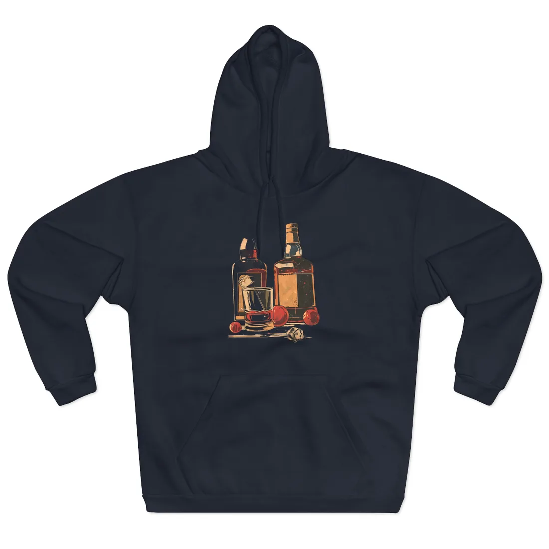 Classic Vintage Cocktail: Old-Fashioned Glass - Hoodie (Navy)